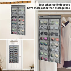 Dual Sided Hanging Sunglasses Organizer Wall Eyeglass Holder Sunglass Rack