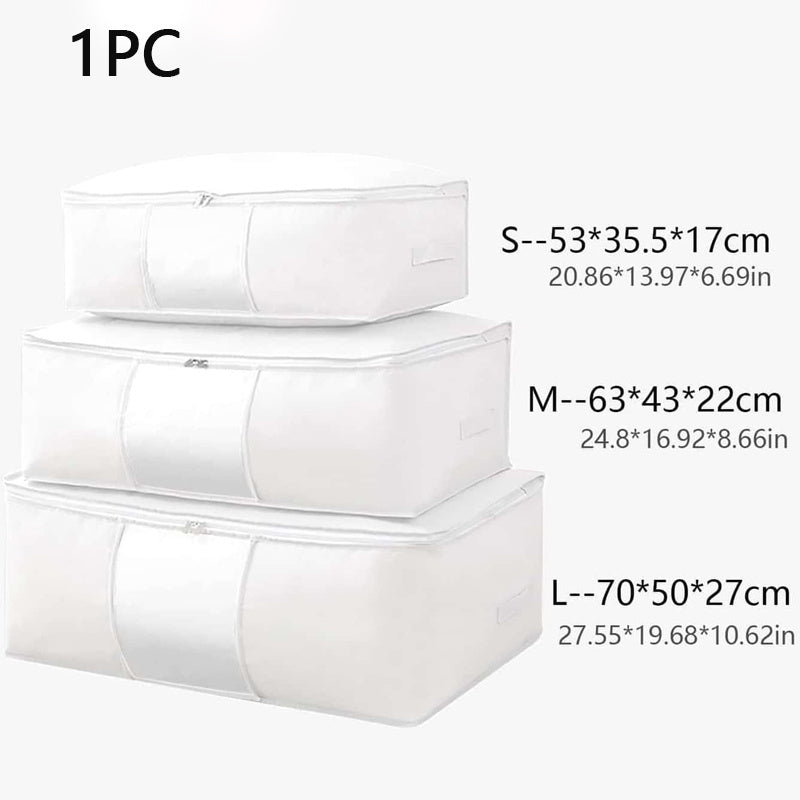 1pc Foldable Under Bed Bags Thick Breathable Underbed Storage Zip Organizer
