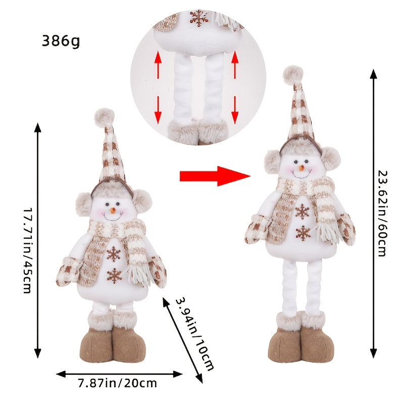 Christmas Snowman Telescopic Doll Knitted Elk Doll Window Scene Arrangement