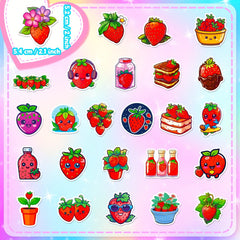 50pcs Strawberry Series Graffiti Stickers for Laptop Cup Motorcycle