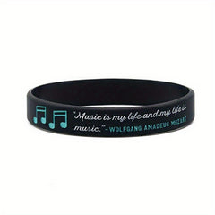 Waterproof Silicone Music Bracelet with Quotes