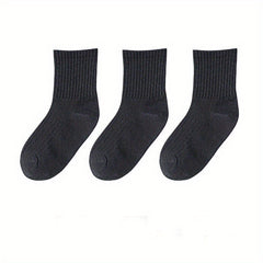 3 Pairs Boys Casual Short Crew Socks for Kids