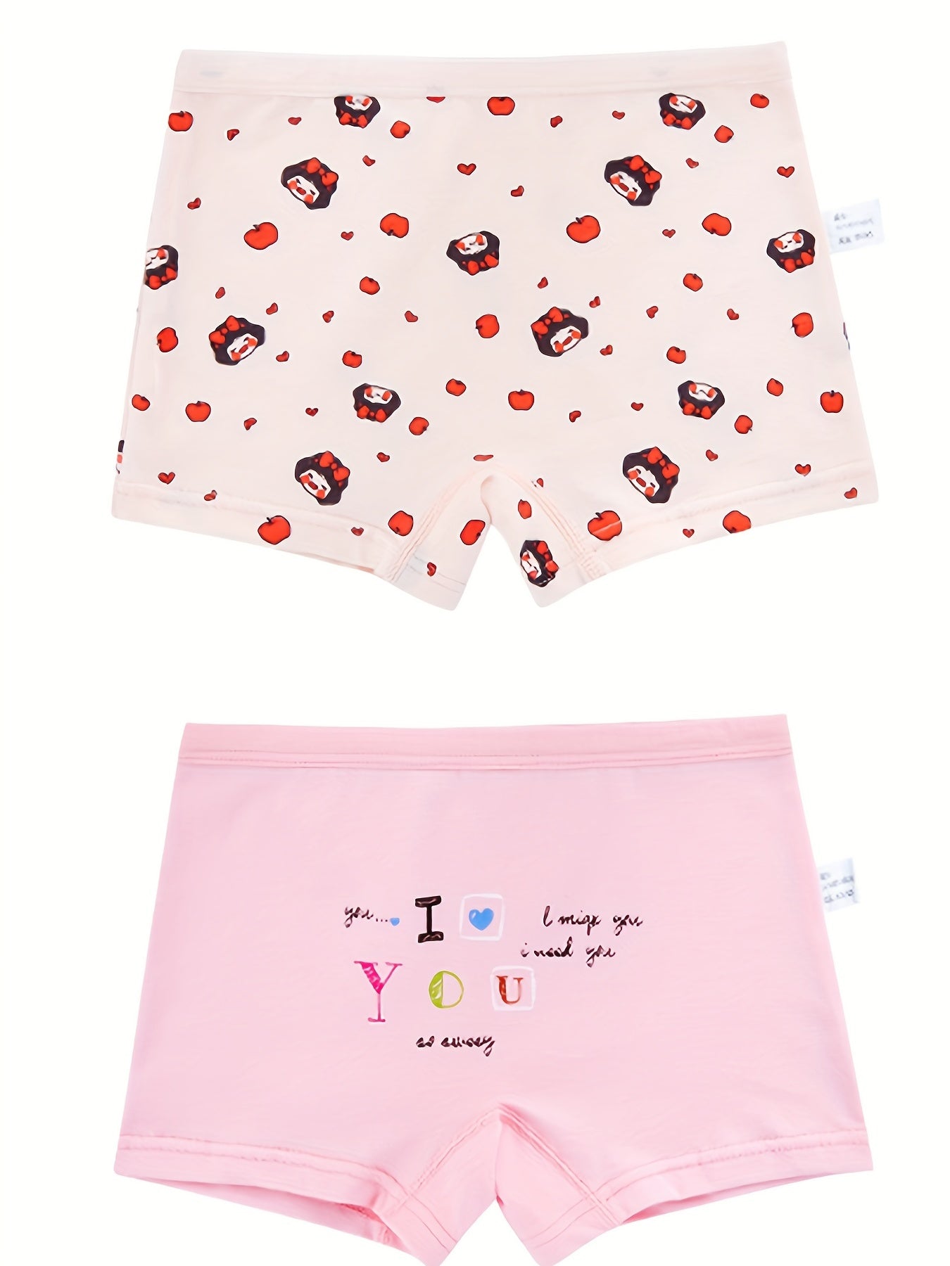 4pcs Girls Teen Cartoon Graphic Print Boxer Briefs Underwear