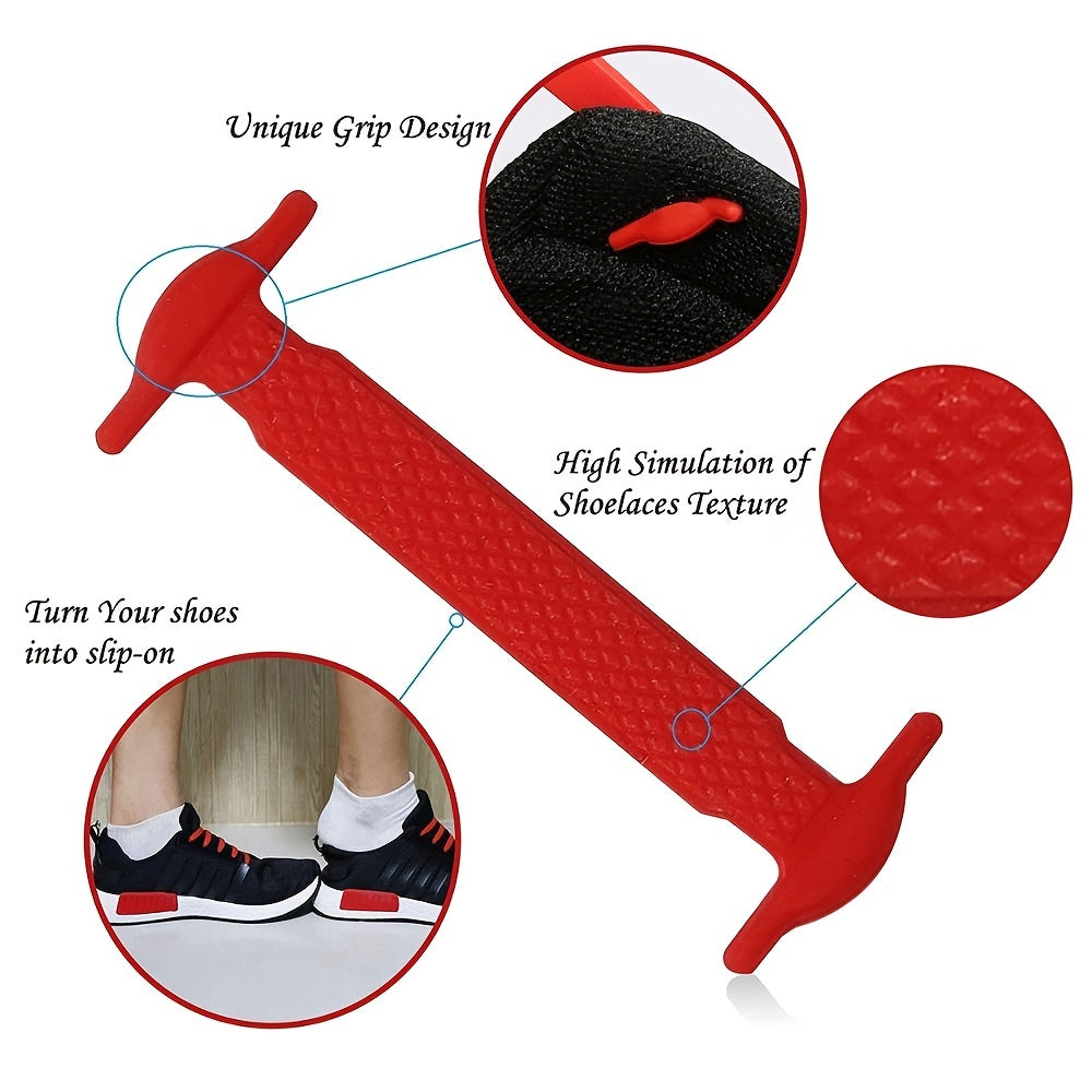 Silicone Tieless Lazy Shoe Laces Waterproof I-shaped Shoe Laces
