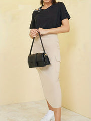 V Neck Cut Out Shoulder Tee Letter Print Short Sleeve Casual Sports T shirts