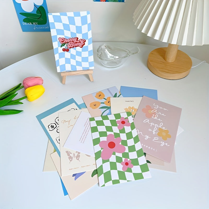 Floral Postcards Nordic Style Decorations - 48 Round Dot Stickers Included
