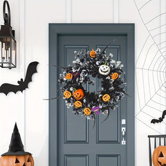 Artificial Pumpkin Wreath 43cm - Halloween Party Decoration