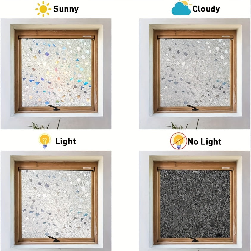 Stained Glass Frosted Window Film Decorative 3D Vinyl Cling Window Decals