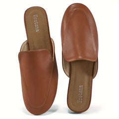 Women's Square Toe Mules Slip On Flat Loafers