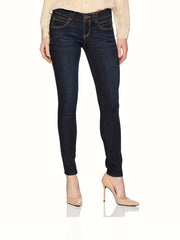 Washed Button Fly Stretch Skinny Jeans