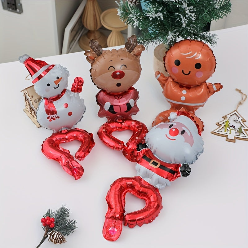 4pcs Cartoon Christmas Wrist Balloons Kids Birthday Gift Inflatable Bracelet