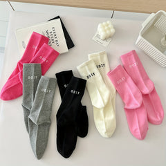 Letter Print Socks Mid Tube Women's Stockings