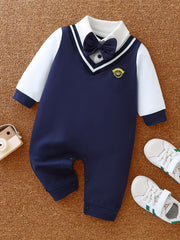 Baby Boys Gentleman Cotton Romper Jumpsuit