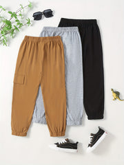 3pcs Boys Active Sweatpants Quick Drying Jogger Sports Pants