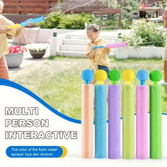 6 Pack Pull Out Water Spray Toy Foam Water Gun Beach Pool Toys