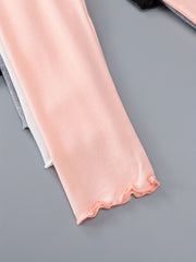 Girls 4-Piece High Waist Leggings Pants with Bow Knot Front