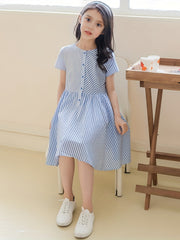 Girl's Striped Cotton Dress