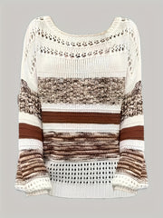 One Shoulder Cut Out Pullover Sweater Long Sleeve Casual Sweater
