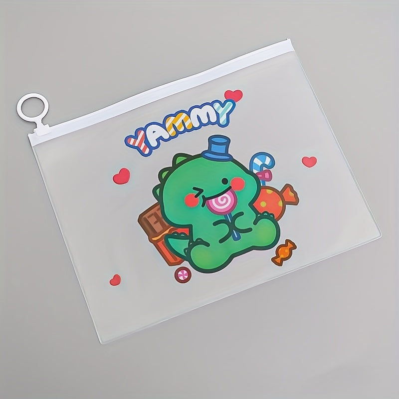 Dinosaur File Bag Transparent Storage for Students Exam Office