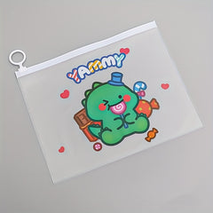 Dinosaur File Bag Transparent Storage for Students Exam Office