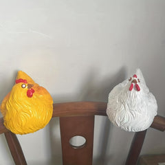 Resin Hen Yard Decoration Clip Ladder Ornament
