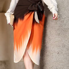 Colorblock Tie Front Skirt for Women
