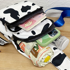 Teens Boys Crossbody Bag Milk Pattern Shoulder Bag Large Capacity Messenger Bag