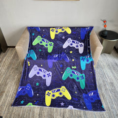 Classic Game Console Printed Blanket Cozy Flannel Blanket for Travel Camping
