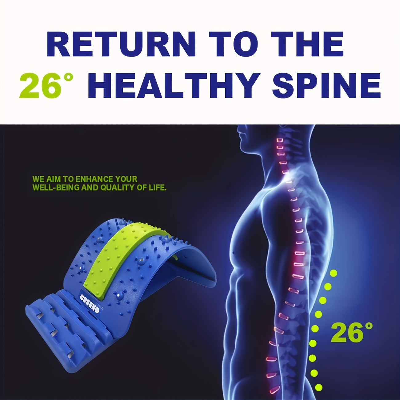 Adjustable Back Stretcher Yoga Massage Board Spine Corrector