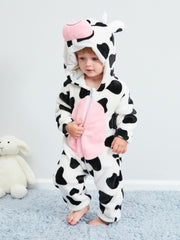 Baby Cow Pyjamas Rompers Soft Warm Winter Jumpsuit For Kids