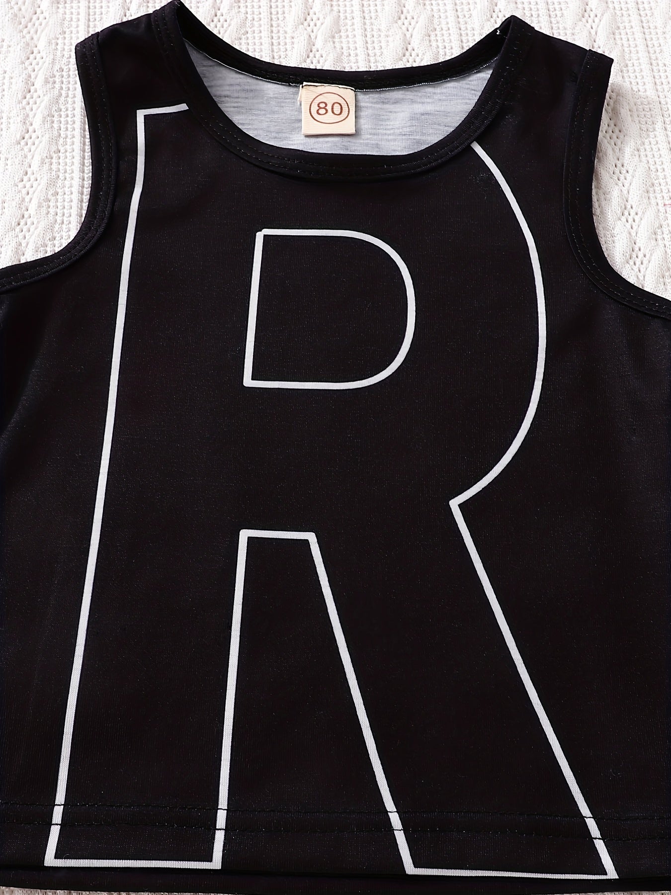 Toddler Baby Boys R Print Vest Causal Top