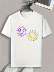 Pattern Print Men's Comfy Sports T shirt Graphic Tee Summer Outdoor Clothes