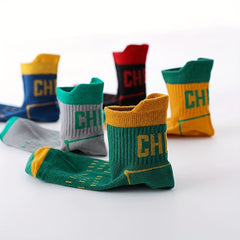 Boys Letters Print Sports Socks Thin Deodorant Breathable Cotton