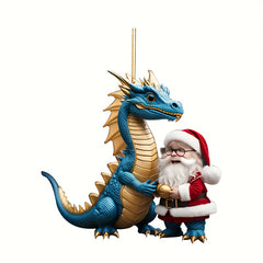 Christmas Dragon Acrylic Pendant Art Deco Car Pendant Backpack Decoration
