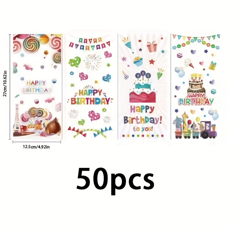 50pcs Birthday Party Candy Bag Cookie Bag Small Gift Decoration Party