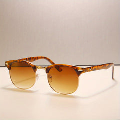 Round Frame Sunglasses Gradient Lens Rivet Decor Glasses UV400