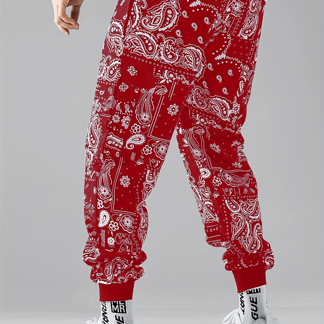 Men's Graphic Cargo Pants With Drawstring Comfy Casual Slightly Stretch Pants