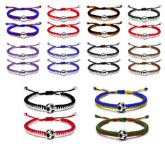 2 Pcs Soccer Baseball Bracelets for Women Team Spirit Game Decor Handwoven Brac