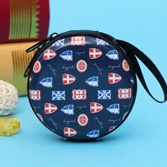 Kids Cartoon Print Round Coin Purse Mini Zipper Storage Box