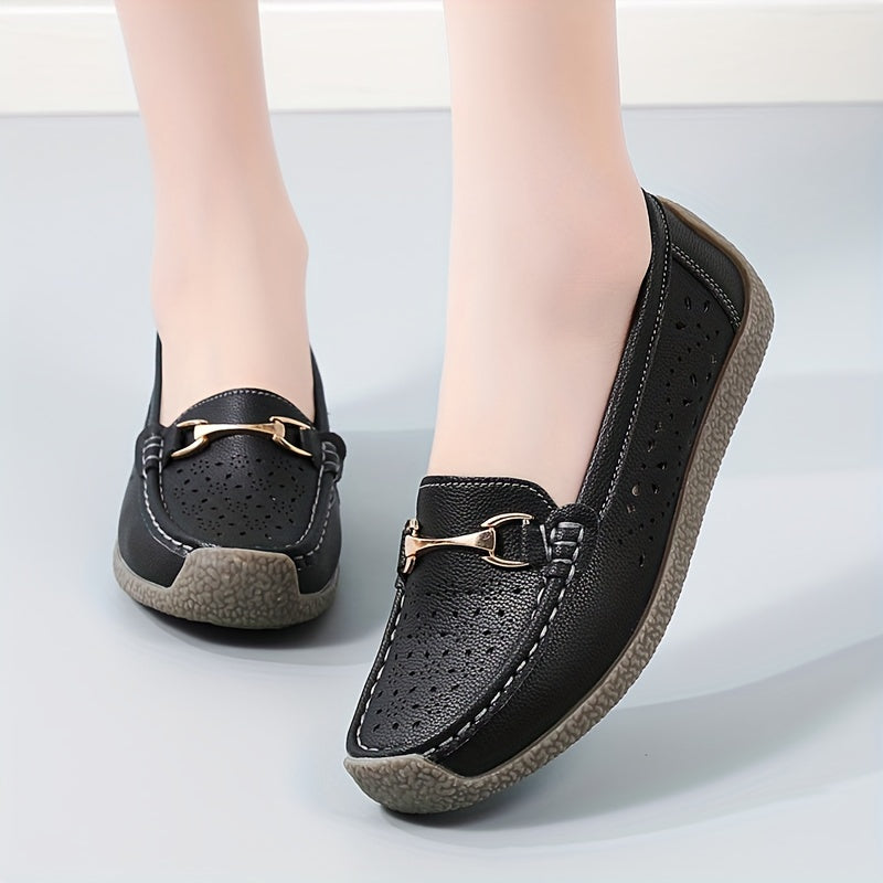 Women's Platform Loafers Slip On Flat Shoes
