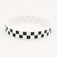 Stylish Checked Pattern Silicone Bracelet for Sports Fans