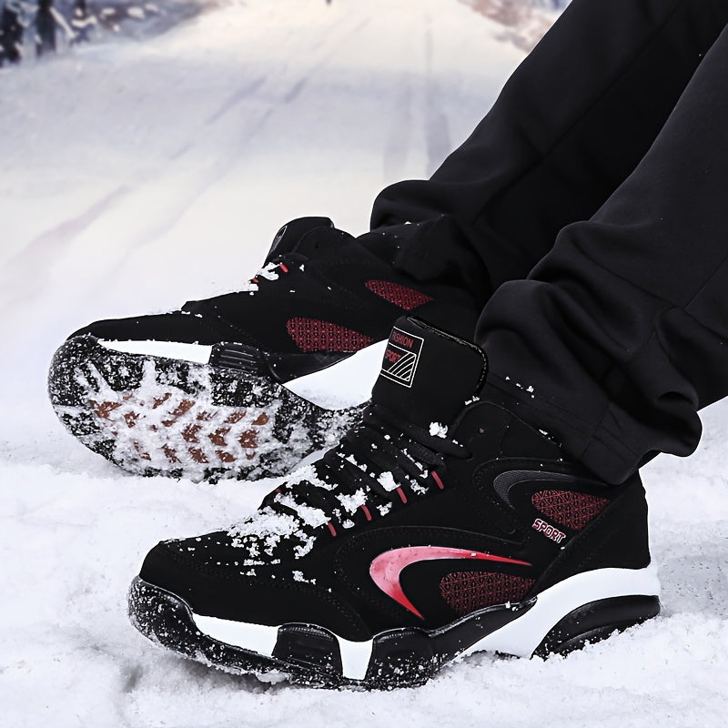 Warm Plush Lined Hiking Boots for Men - Non Slip Durable Lace Up Shoes