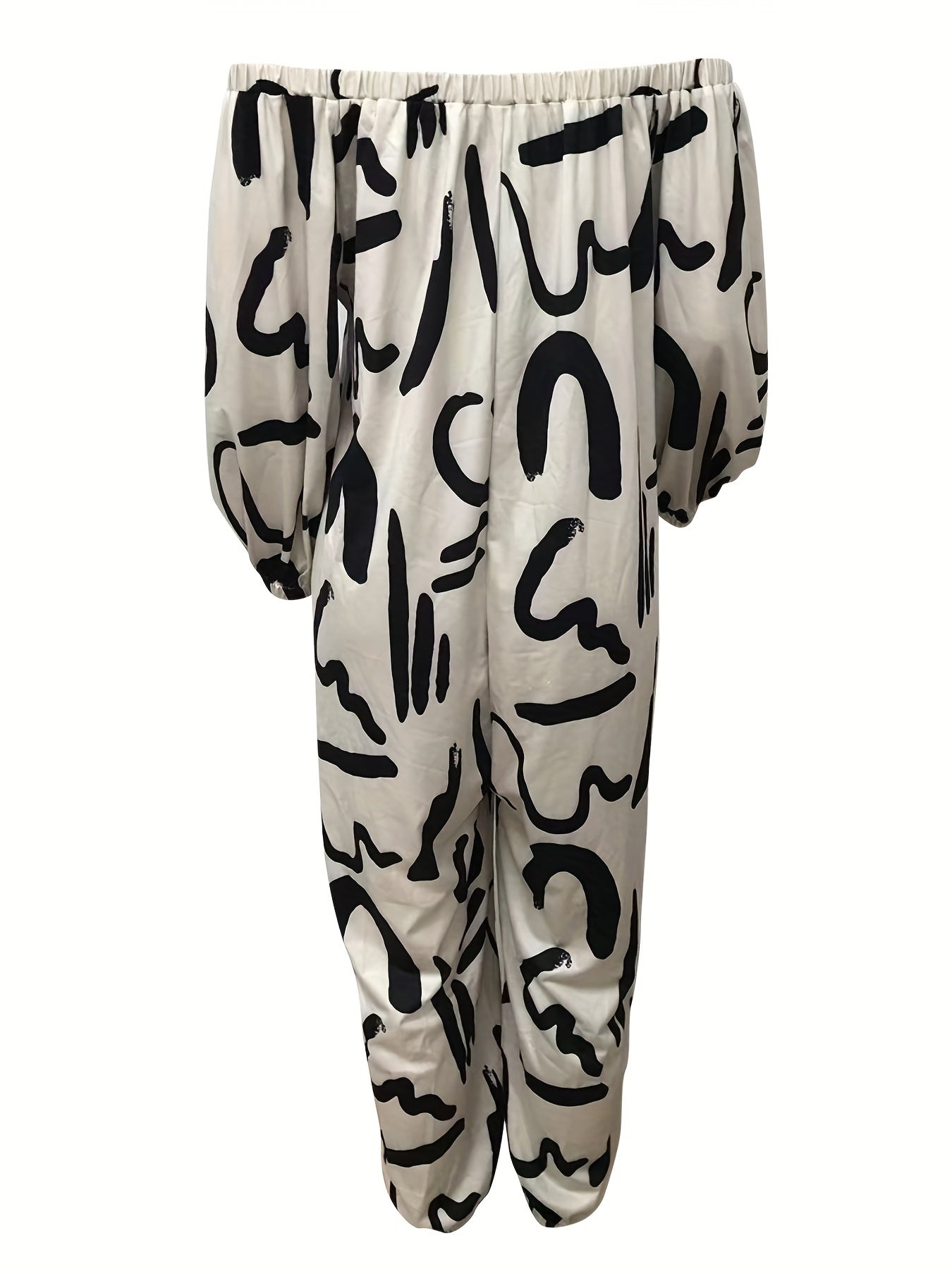 Camo Print Jumpsuit Off Shoulder Long Sleeve Women's Clothing
