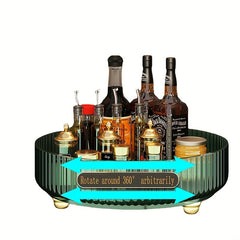 Rotating Seasoning Rack Bathroom Storage Light Fruit Plate Cosmetic Makeup