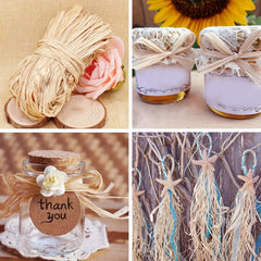 50g Natural Raffia Paper Ribbon for Florist Bouquets Weaving Decoration