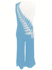 Spring & Summer Two piece Set Sleeveless Top & Wide Leg Pants