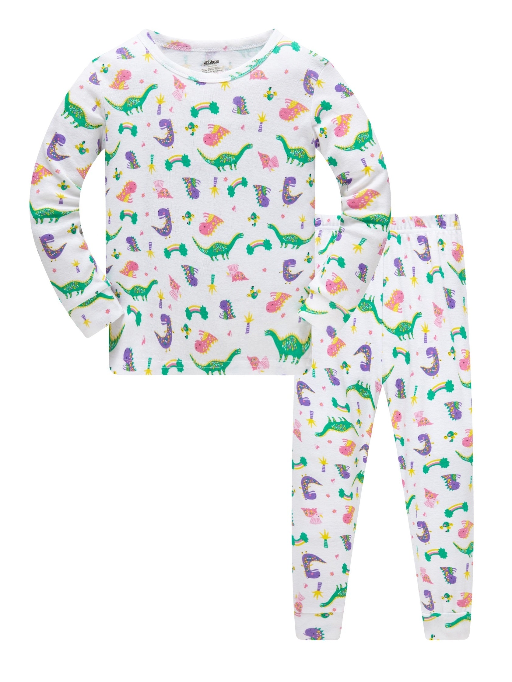 Kid's Unicorn Pajamas Set Long Sleeve Top & Pants, Cloud Star Print Loungewear