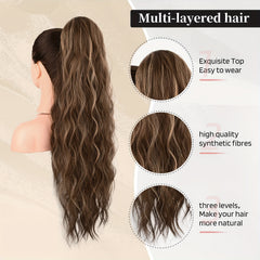 50 8 Cm Long Water Wave Ponytail Extensions Synthetic Fiber Hair Extensions