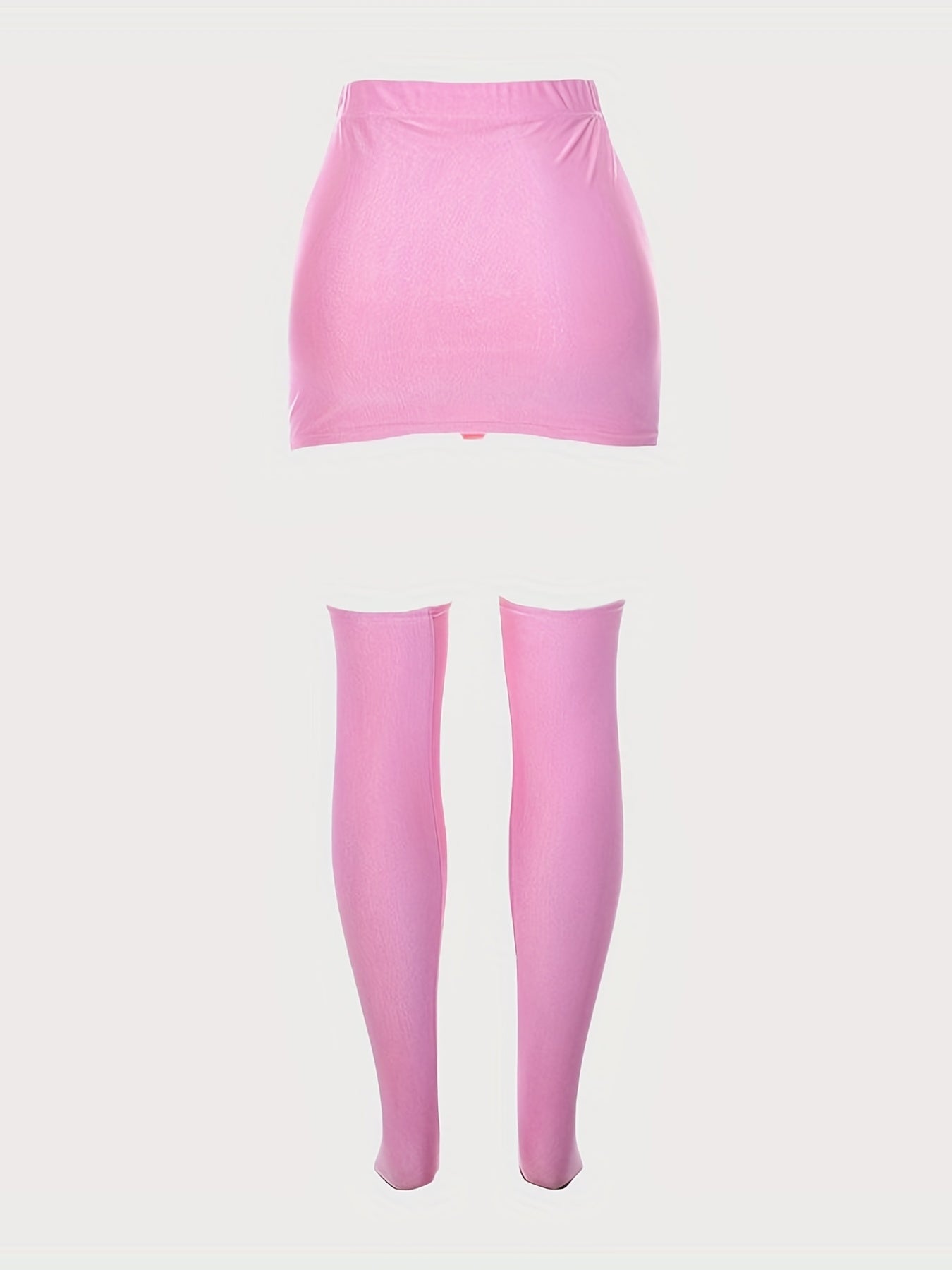 Y2K Bodycon Mini Skirt + Over The Knee Socks