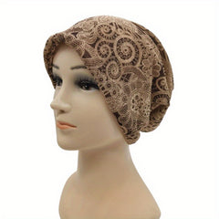 Paisley Print Elastic Beanie Cap Vintage Skull Hat Lightweight Neck Gaiter